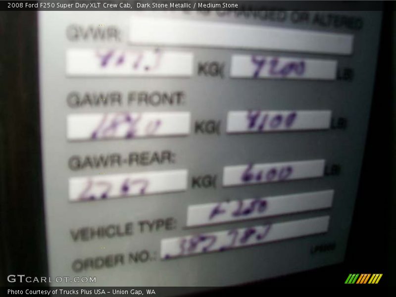 Dark Stone Metallic / Medium Stone 2008 Ford F250 Super Duty XLT Crew Cab