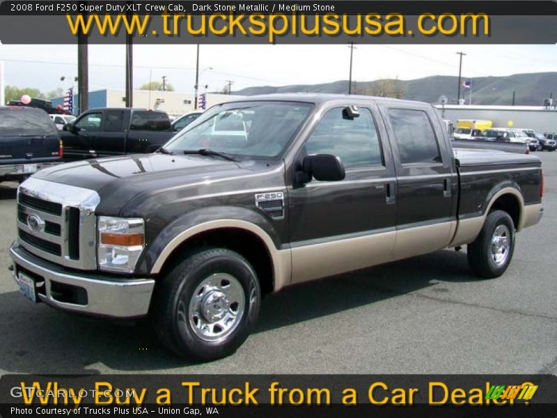 Dark Stone Metallic / Medium Stone 2008 Ford F250 Super Duty XLT Crew Cab