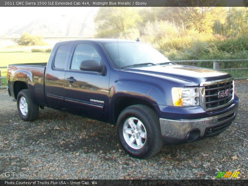 Midnight Blue Metallic / Ebony 2011 GMC Sierra 1500 SLE Extended Cab 4x4