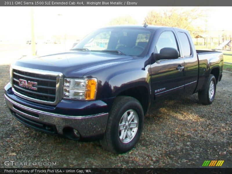 Midnight Blue Metallic / Ebony 2011 GMC Sierra 1500 SLE Extended Cab 4x4
