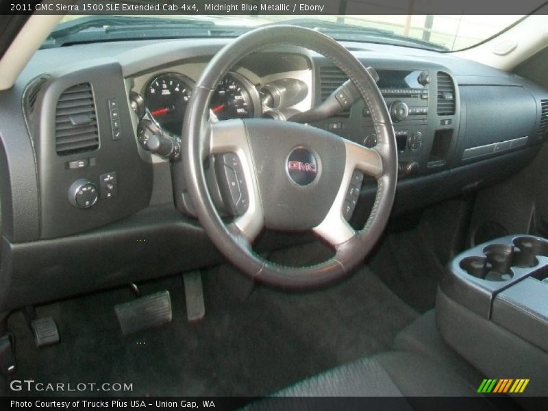 Midnight Blue Metallic / Ebony 2011 GMC Sierra 1500 SLE Extended Cab 4x4