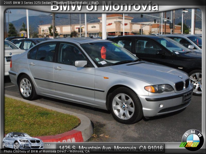 Titanium Silver Metallic / Black 2005 BMW 3 Series 325i Sedan