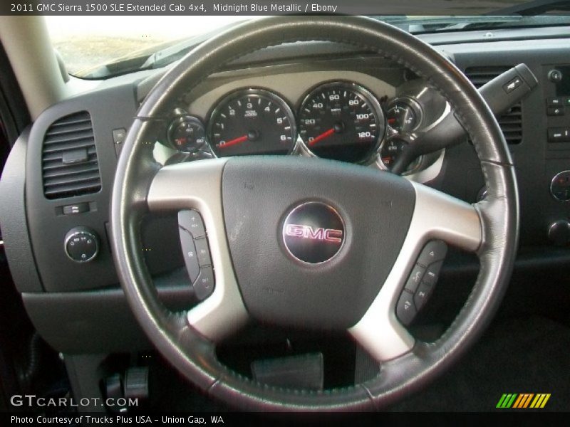 Midnight Blue Metallic / Ebony 2011 GMC Sierra 1500 SLE Extended Cab 4x4
