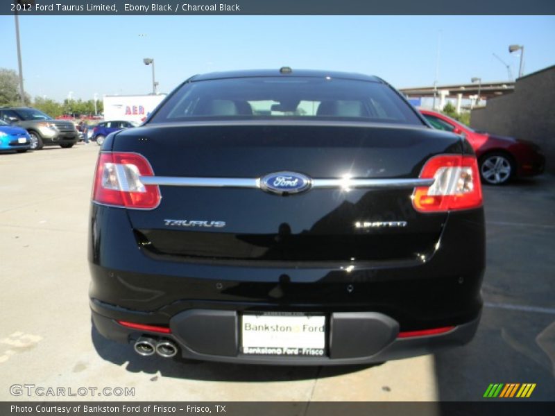 Ebony Black / Charcoal Black 2012 Ford Taurus Limited
