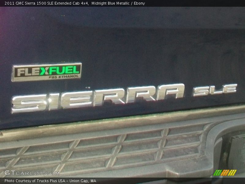 Midnight Blue Metallic / Ebony 2011 GMC Sierra 1500 SLE Extended Cab 4x4
