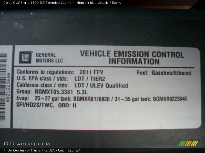 Midnight Blue Metallic / Ebony 2011 GMC Sierra 1500 SLE Extended Cab 4x4