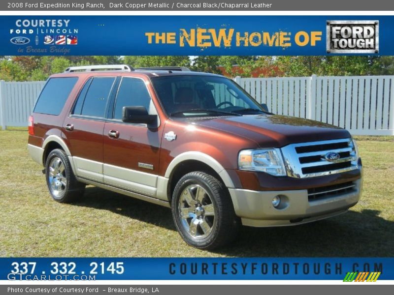 Dark Copper Metallic / Charcoal Black/Chaparral Leather 2008 Ford Expedition King Ranch