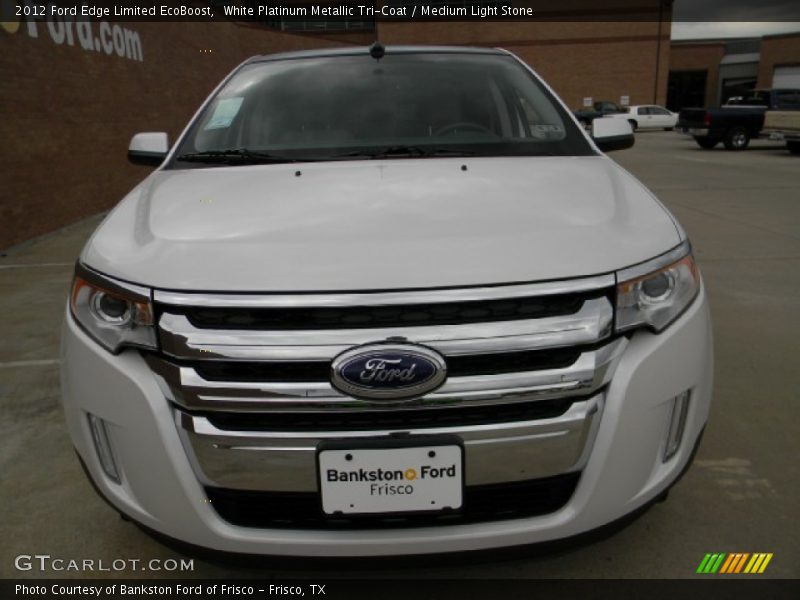 White Platinum Metallic Tri-Coat / Medium Light Stone 2012 Ford Edge Limited EcoBoost