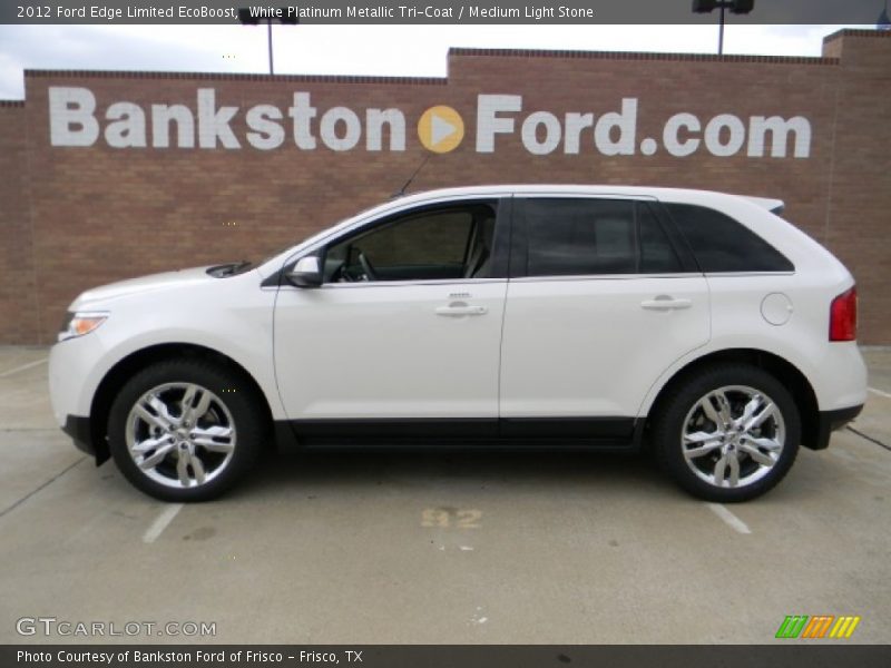 White Platinum Metallic Tri-Coat / Medium Light Stone 2012 Ford Edge Limited EcoBoost