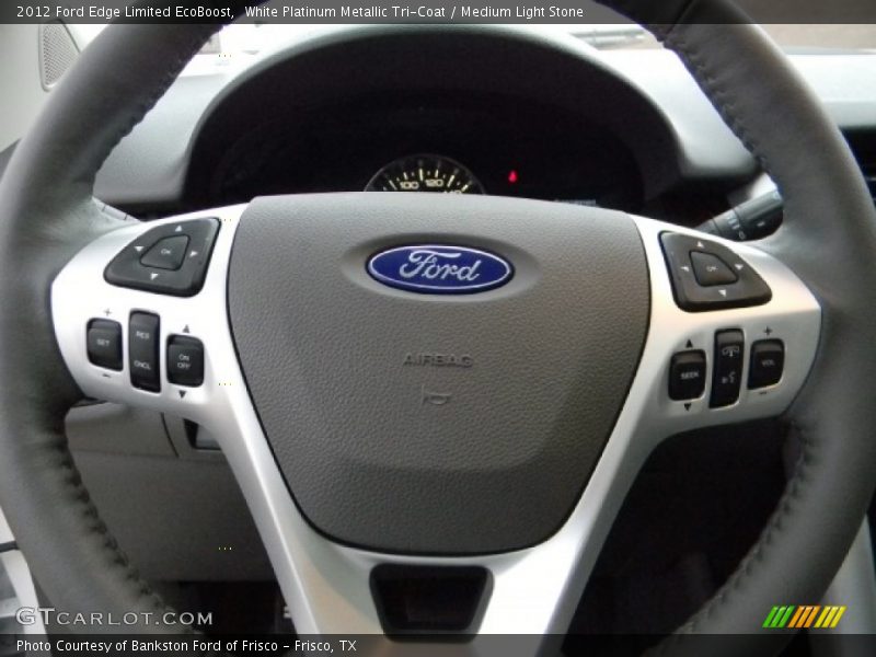 White Platinum Metallic Tri-Coat / Medium Light Stone 2012 Ford Edge Limited EcoBoost