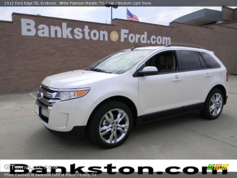 White Platinum Metallic Tri-Coat / Medium Light Stone 2012 Ford Edge SEL EcoBoost