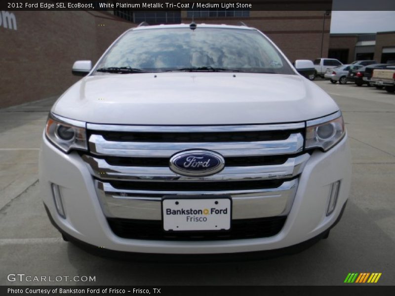 White Platinum Metallic Tri-Coat / Medium Light Stone 2012 Ford Edge SEL EcoBoost