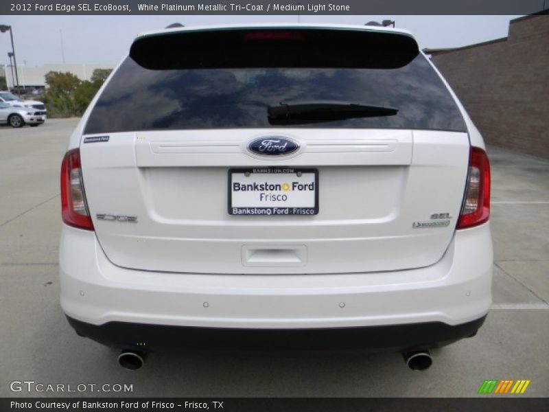 White Platinum Metallic Tri-Coat / Medium Light Stone 2012 Ford Edge SEL EcoBoost