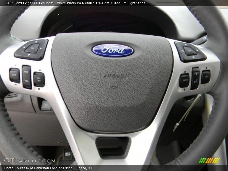 White Platinum Metallic Tri-Coat / Medium Light Stone 2012 Ford Edge SEL EcoBoost