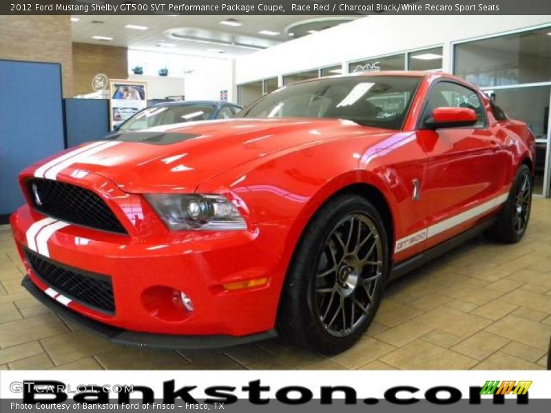 Race Red / Charcoal Black/White Recaro Sport Seats 2012 Ford Mustang Shelby GT500 SVT Performance Package Coupe