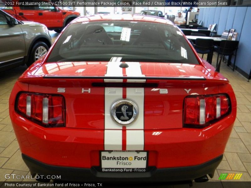 Race Red / Charcoal Black/White Recaro Sport Seats 2012 Ford Mustang Shelby GT500 SVT Performance Package Coupe