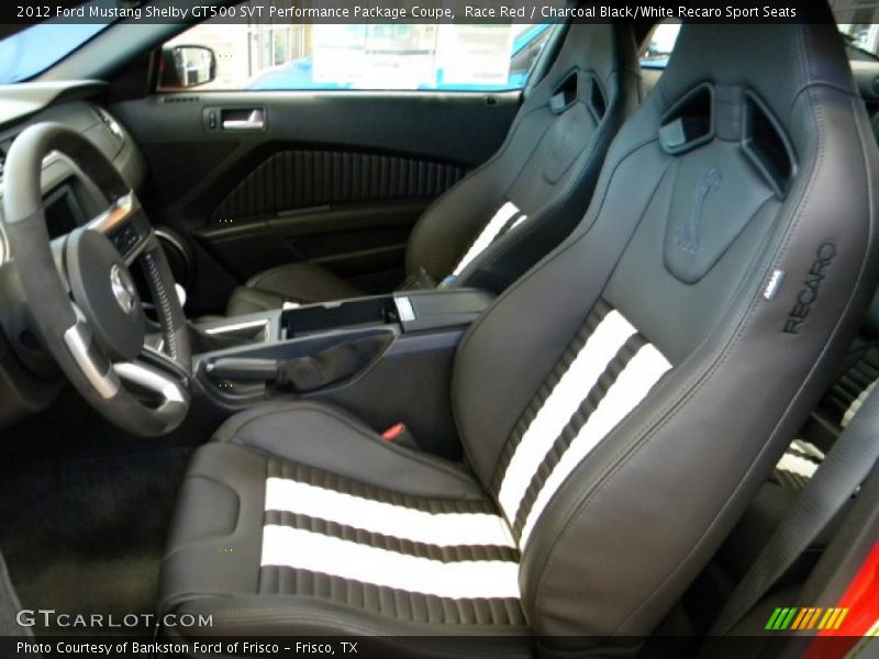  2012 Mustang Shelby GT500 SVT Performance Package Coupe Charcoal Black/White Recaro Sport Seats Interior