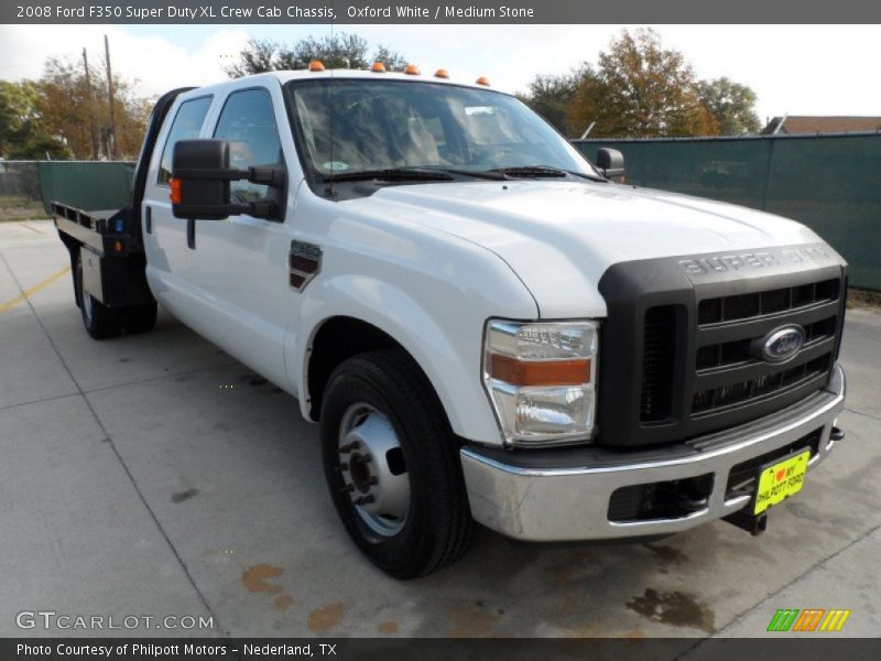 Oxford White / Medium Stone 2008 Ford F350 Super Duty XL Crew Cab Chassis