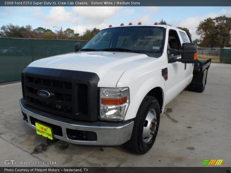 Oxford White / Medium Stone 2008 Ford F350 Super Duty XL Crew Cab Chassis