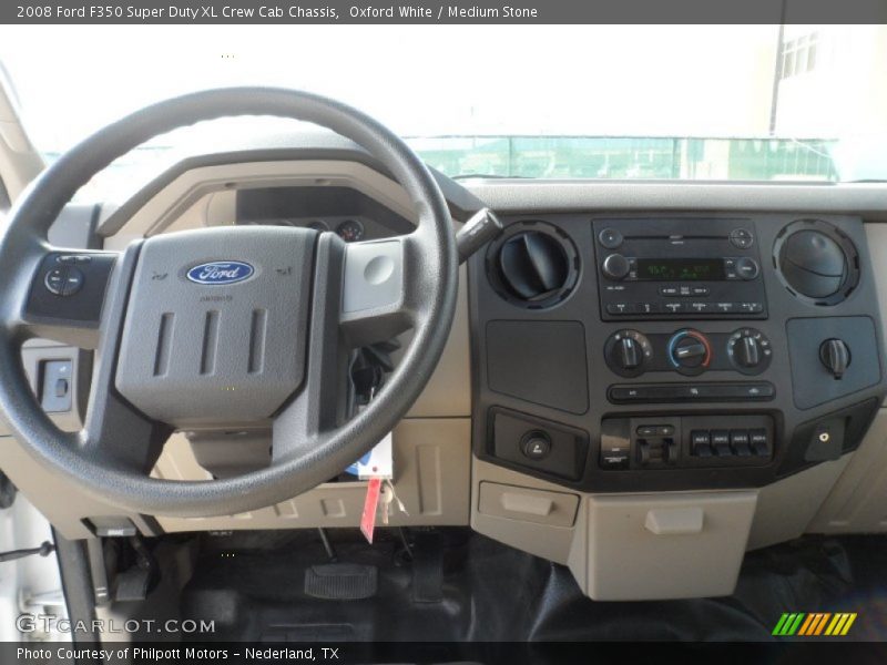 Oxford White / Medium Stone 2008 Ford F350 Super Duty XL Crew Cab Chassis