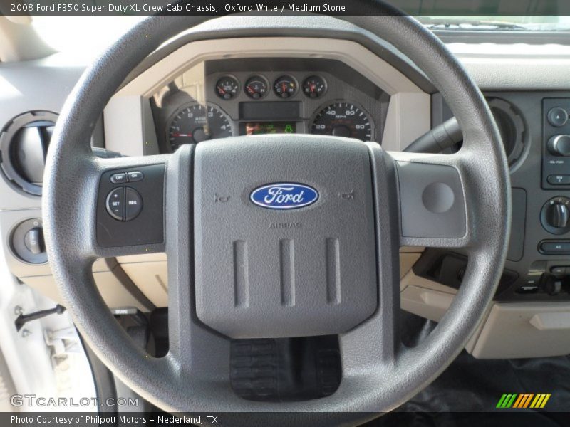 Oxford White / Medium Stone 2008 Ford F350 Super Duty XL Crew Cab Chassis