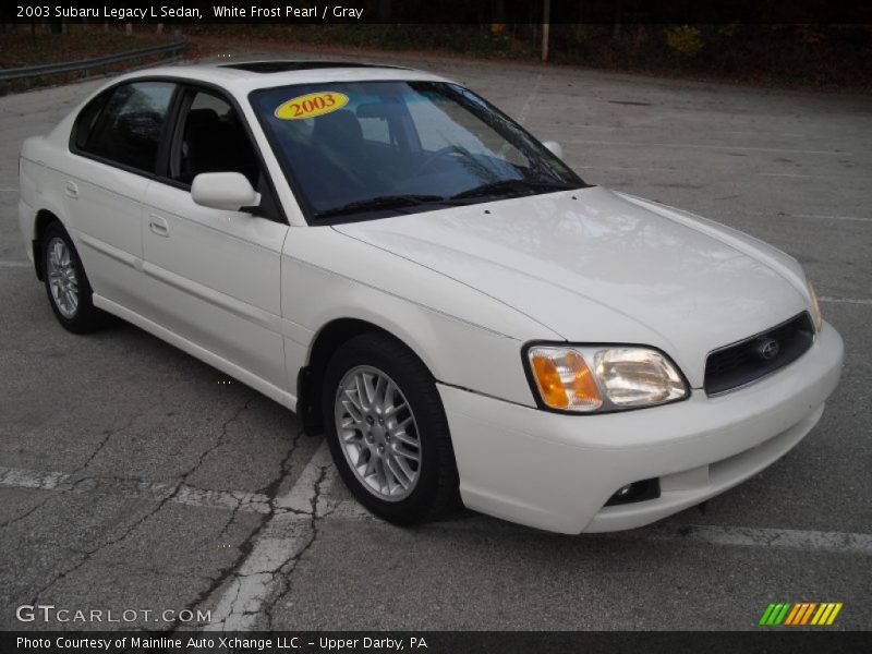 White Frost Pearl / Gray 2003 Subaru Legacy L Sedan