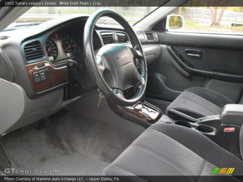 White Frost Pearl / Gray 2003 Subaru Legacy L Sedan