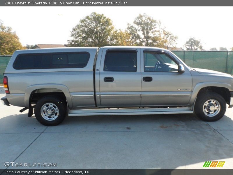 Light Pewter Metallic / Tan 2001 Chevrolet Silverado 1500 LS Crew Cab