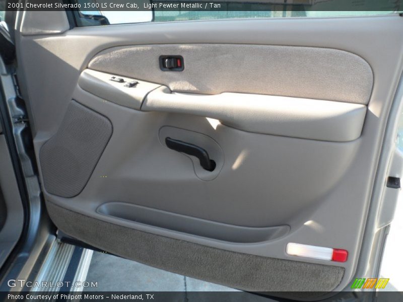 Light Pewter Metallic / Tan 2001 Chevrolet Silverado 1500 LS Crew Cab