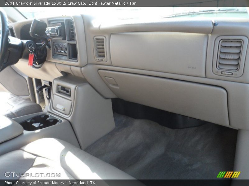 Light Pewter Metallic / Tan 2001 Chevrolet Silverado 1500 LS Crew Cab