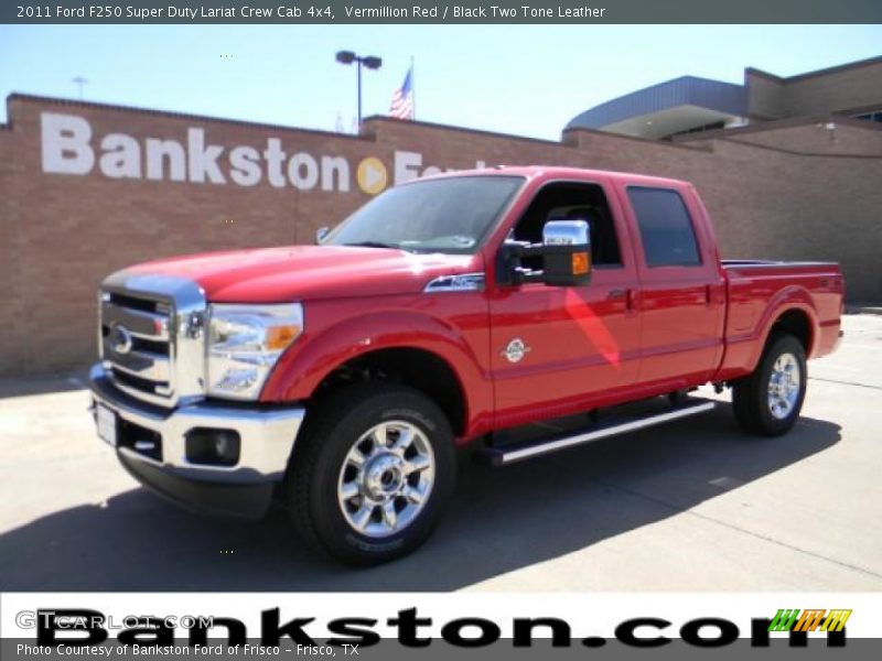 Vermillion Red / Black Two Tone Leather 2011 Ford F250 Super Duty Lariat Crew Cab 4x4