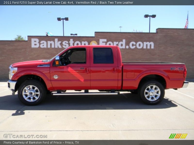 Vermillion Red / Black Two Tone Leather 2011 Ford F250 Super Duty Lariat Crew Cab 4x4