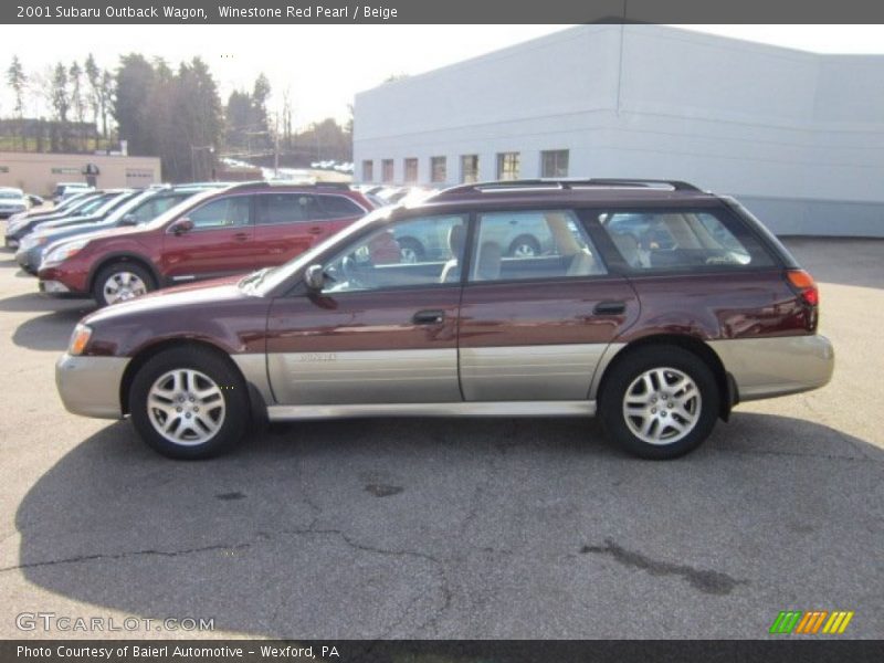 Winestone Red Pearl / Beige 2001 Subaru Outback Wagon