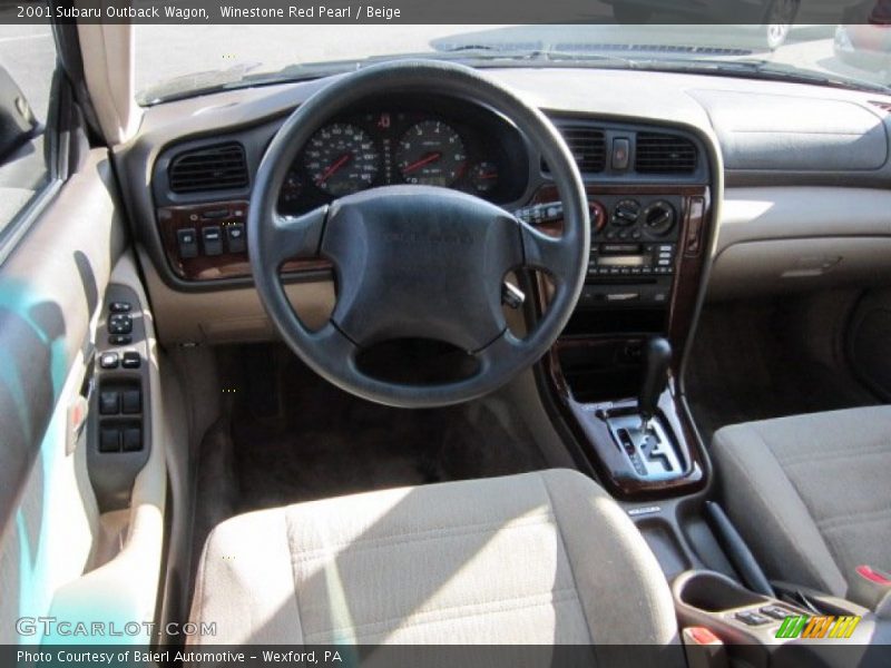 Winestone Red Pearl / Beige 2001 Subaru Outback Wagon