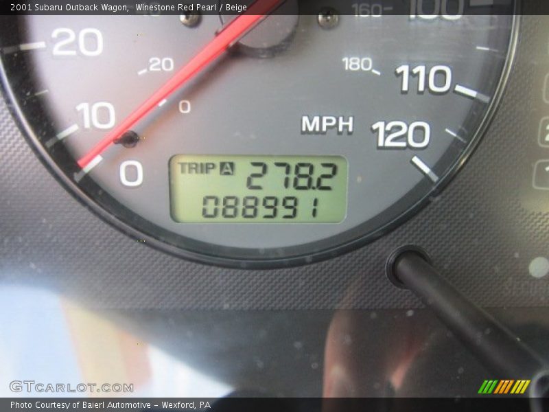 Winestone Red Pearl / Beige 2001 Subaru Outback Wagon