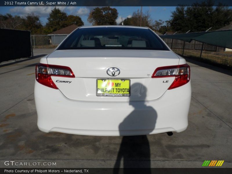 Super White / Ash 2012 Toyota Camry LE