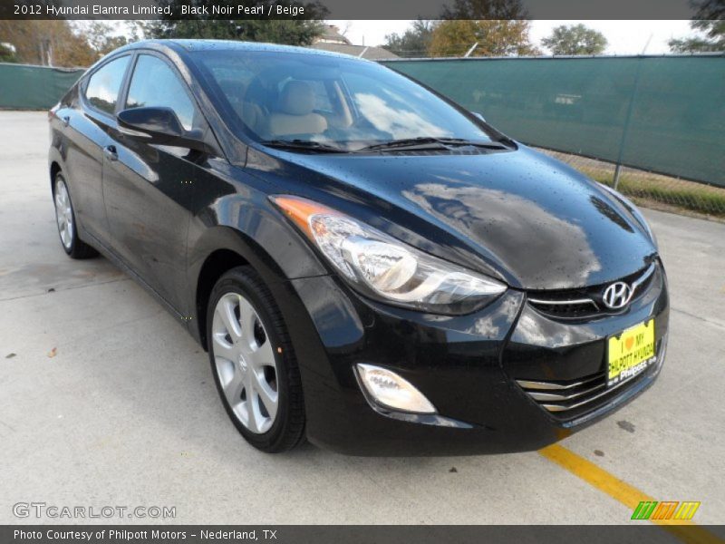 Black Noir Pearl / Beige 2012 Hyundai Elantra Limited