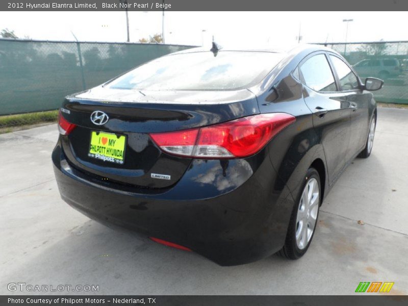 Black Noir Pearl / Beige 2012 Hyundai Elantra Limited