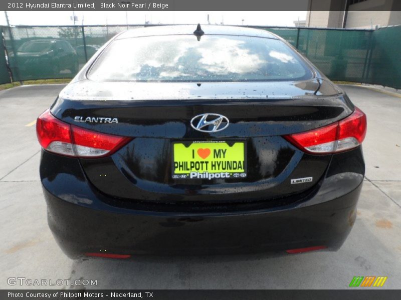Black Noir Pearl / Beige 2012 Hyundai Elantra Limited