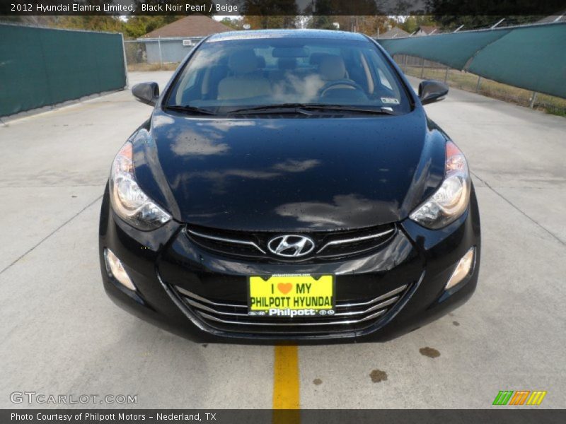 Black Noir Pearl / Beige 2012 Hyundai Elantra Limited