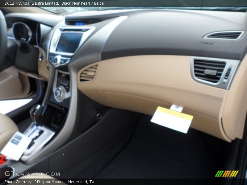 Black Noir Pearl / Beige 2012 Hyundai Elantra Limited