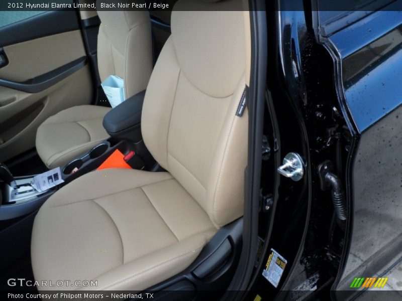 Black Noir Pearl / Beige 2012 Hyundai Elantra Limited
