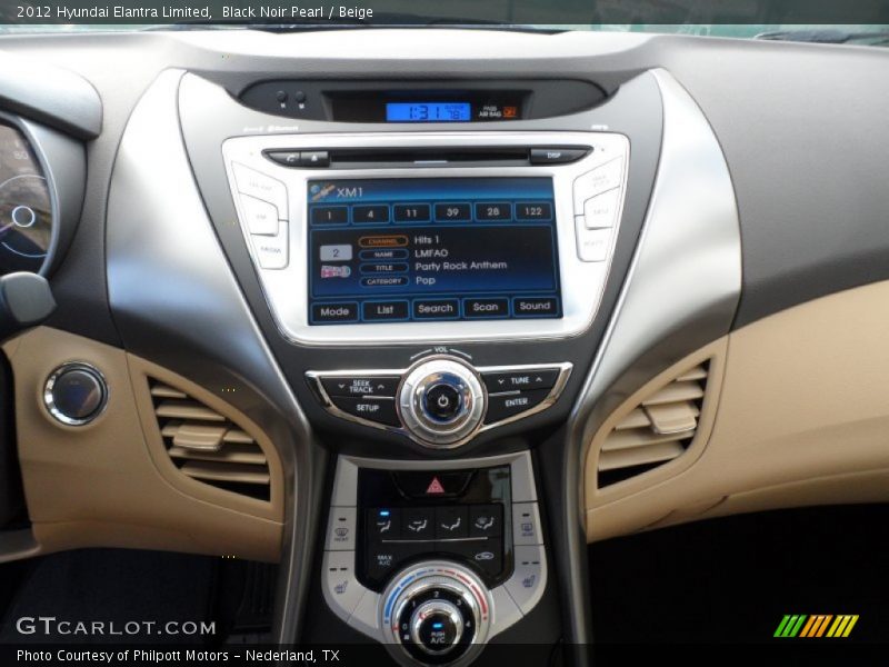 Black Noir Pearl / Beige 2012 Hyundai Elantra Limited