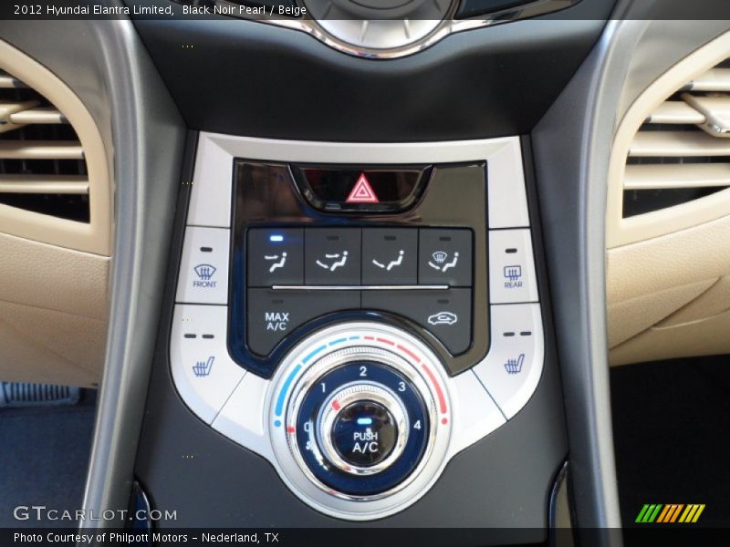 Black Noir Pearl / Beige 2012 Hyundai Elantra Limited