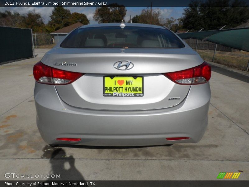 Shimmering Silver / Gray 2012 Hyundai Elantra Limited