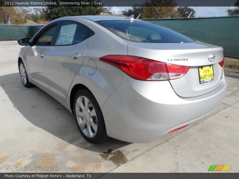 Shimmering Silver / Gray 2012 Hyundai Elantra Limited