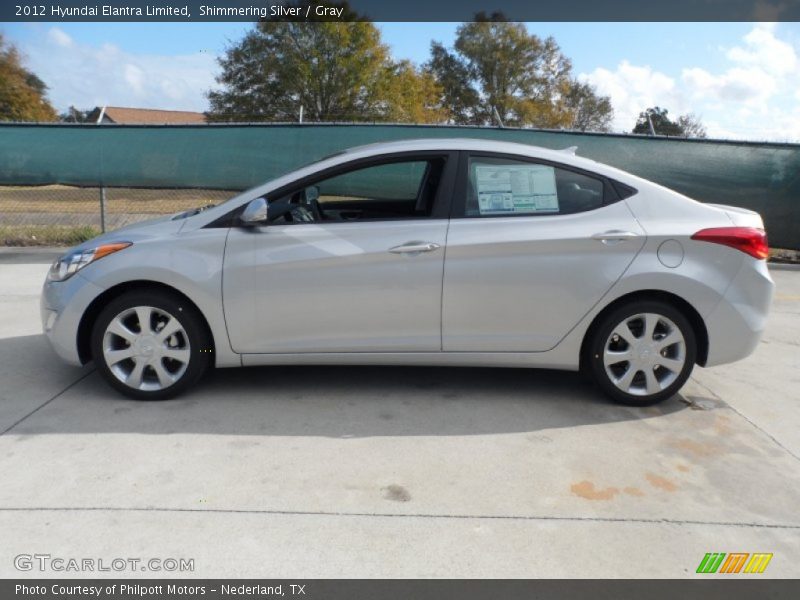 Shimmering Silver / Gray 2012 Hyundai Elantra Limited