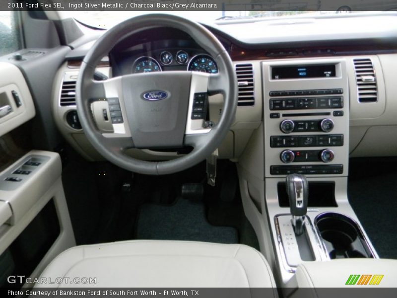 Ingot Silver Metallic / Charcoal Black/Grey Alcantara 2011 Ford Flex SEL