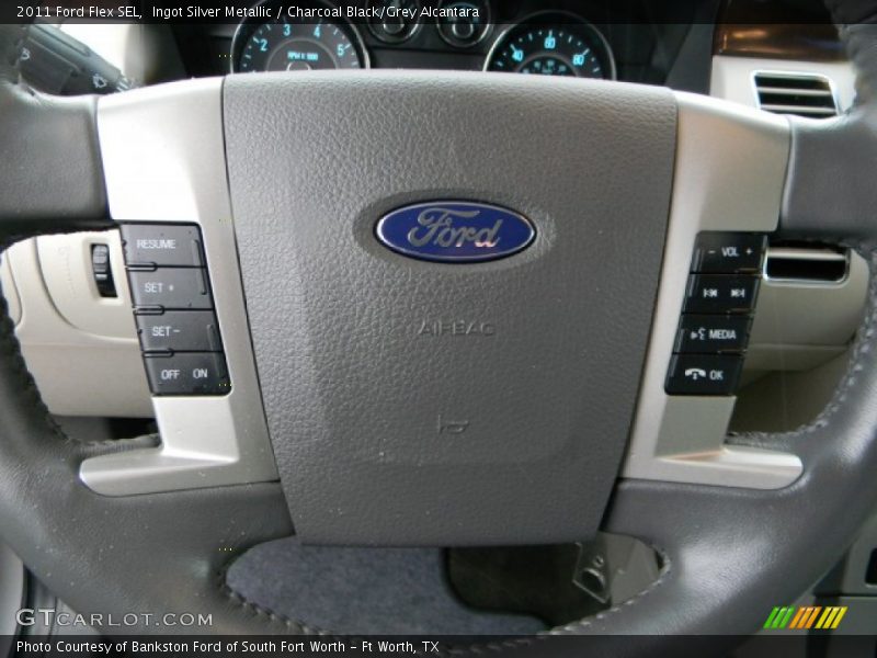 Ingot Silver Metallic / Charcoal Black/Grey Alcantara 2011 Ford Flex SEL