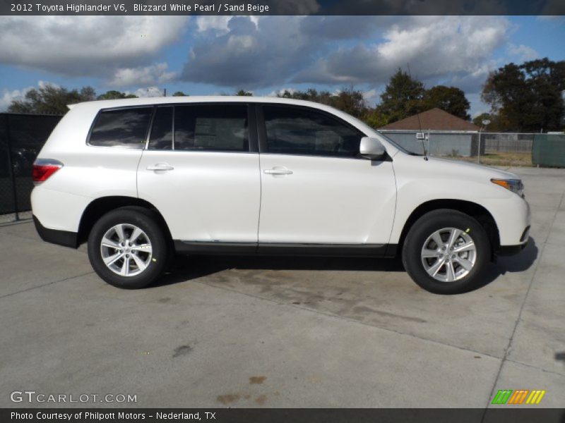 Blizzard White Pearl / Sand Beige 2012 Toyota Highlander V6